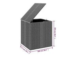 Caja de cojines para jardín de resina tejida 100x97,5x104cm Marrón^ Discount