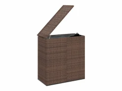 Caja de cojines para jardín de resina tejida 100x49x103,5cm Marrón^ Online