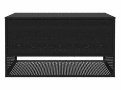 Armario De Jardín|Caja de cojín exterior negra 100x55x55,5cm resina tejida