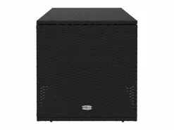 Armario De Jardín|Caja de cojín exterior negra 100x55x55,5cm resina tejida