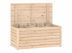 Caja de jardín 101x50,5x46,5 cm madera maciza de pino Marru00f3n Clearance