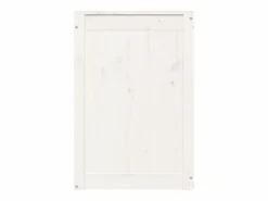 Caja de lavandería blanca 44x44x66 cm Madera maciza de pino Blanco New