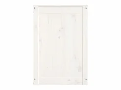 Caja de lavandería blanca 44x44x66 cm Madera maciza de pino Blanco New