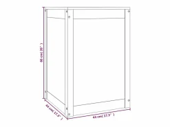 Caja de lavandería blanca 44x44x66 cm Madera maciza de pino Blanco New