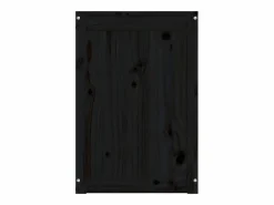 Caja de lavandería negra 44x44x66 cm Madera maciza de pino^