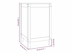 Caja de lavandería negra 44x44x76 cm Madera maciza de pino Negro New