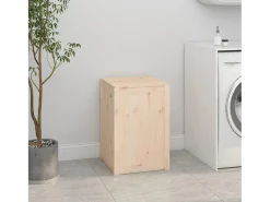 Caja de lavandería 44x44x66 cm Madera maciza de pino^ New