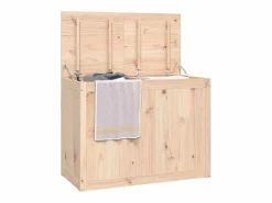 Caja de lavandería 88,5x44x66 cm Madera maciza de pino^