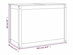 Caja de lavandería 88,5x44x66 cm Madera maciza de pino^