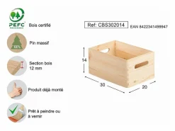 Astigarraga Cesta|Caja de madera 30 x 20 x 14 cm