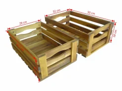 Caja de manzanas de jardín para plantar de madera de acacia^Clicnbuy Best