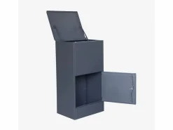 Sweeek Caja de paquetes de 56cm en acero galvanizado con candado antracita Gris antracita New