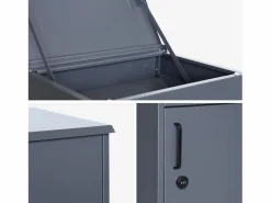 Sweeek Caja de paquetes de 56cm en acero galvanizado con candado antracita Gris antracita New
