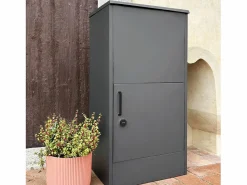 Sweeek Caja de paquetes de 56cm en acero galvanizado con candado antracita Gris antracita New