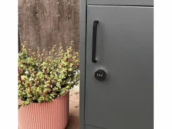 Sweeek Caja de paquetes de 56cm en acero galvanizado con candado antracita Gris antracita New