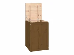 Cesto De Ropa|Caja de ropa marrón miel 44x44x66 cm Madera maciza de pino