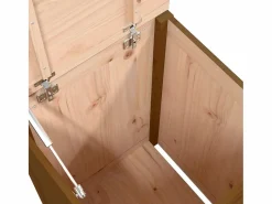 Cesto De Ropa|Caja de ropa marrón miel 44x44x66 cm Madera maciza de pino