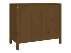 Caja de ropa marrón miel 88,5x44x76 cm Madera maciza de pino Marru00f3n