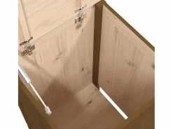 Cesto De Ropa|Caja de ropa marrón miel 44x44x76 cm Madera maciza de pino
