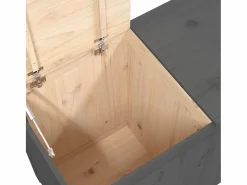 Caja de ropa sucia 88,5x44x66 cm Madera maciza de pino Gris Hot