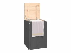 Cesto De Ropa|Caja de ropa sucia 44x44x66 cm Madera maciza de pino