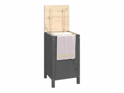 Caja de ropa sucia 44x44x76 cm Madera maciza de pino^ New