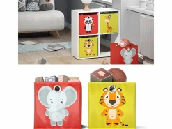 Vicco Caja plegable /amarillo 30x30x30 Rojo Online
