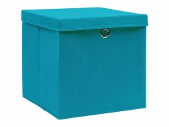Cajas de almacenaje con tapa 4 uds 28x28x28cm celeste Azul Clearance