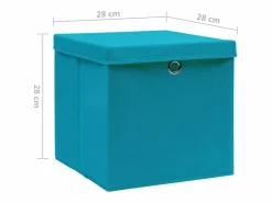 Cajas de almacenaje con tapa 4 uds 28x28x28cm celeste Azul Clearance
