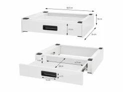 ML-DESIGN Cajón extraíble intermedio unión para lavadora y secadora 54 x 60,5 cm Blanco Discount