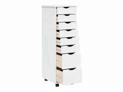 vidaxl Cajonera con ruedas MOSS madera maciza de pino Blanco Sale