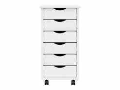 vidaxl Cajonera con ruedas MOSS madera maciza de pino Blanco Best