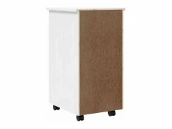 vidaxl Cajonera con ruedas MOSS madera maciza de pino Blanco Best