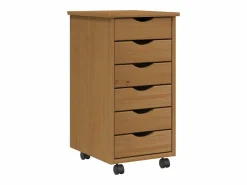 Cajonera con ruedas MOSS madera maciza pino marrón miel^vidaxl Online