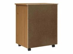 vidaxl Cajonera con ruedas MOSS madera maciza pino marrón miel Color natural claro Outlet