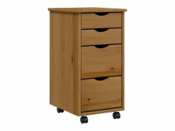 Cajonera con ruedas MOSS madera maciza pino marrón miel^vidaxl Sale