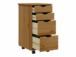 Cajonera con ruedas MOSS madera maciza pino marrón miel^vidaxl Sale