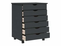 vidaxl Cajonera De Escritorio|Cajonera con ruedas MOSS madera maciza de pino
