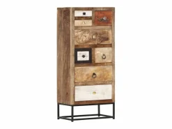 vidaxl Armario De Jardín|Cajonera de madera maciza reciclada 45x30x105 cm
