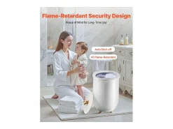 Calentador de Toallas 20 L SucceBuy, Cubo Secatoallas para Baño, con Regulación de Temperatura, Temporizador 20/40/60/90 min e Indicador LED Gris Hot