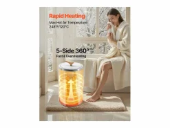 Calentador de Toallas SucceBuy 20 L, Cubo Secatoallas para Baño Spa, con Pantalla LED, Regulación de Temperatura, Bloqueo de Seguridad^ Sale