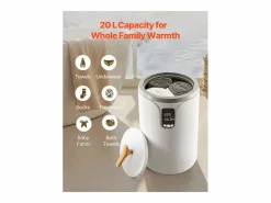 Calentador de Toallas SucceBuy 20 L, Cubo Secatoallas para Baño Spa, con Pantalla LED, Regulación de Temperatura, Bloqueo de Seguridad^ Sale