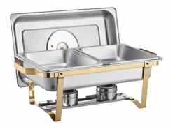 Materiales Y Utensilios De Cocina|Calentadores de Comida SucceBuy Juego de Bufé Rectangular de 7.5 L (Juego de 2, con Bandejas de Acero Inoxidable de Tamaño Medio)