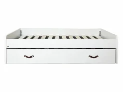 Cama + elevable aglomerado con somier 105/105 cm Blanco Discount