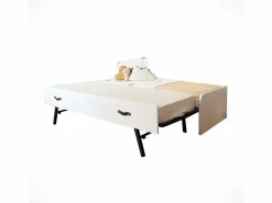Cama + elevable aglomerado con somier 105/105 cm Blanco Discount