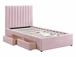 Vente-unique Cama Con Almacenaje|Cama Adulto|Cama 90 x 190 cm con 2 cajones en tela - SARAH