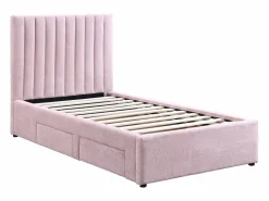 Vente-unique Cama Adulto|Cama 90 x 190 cm con 2 cajones de tela + colchón - SARAH