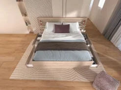 Vente-unique Cama Con Almacenaje|Cama 140 x 190/200 cm con 4 cajones color natural - TENALIA II