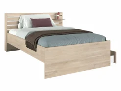 Cama 120 x 190 cm con almacenaje color natural + somier + colchón - TENALIA^Vente-unique Hot