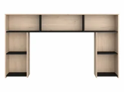Cama 140 x 190/200 cm con cabecero y almacenaje en natural y negro - KINSELIA^Vente-unique Sale